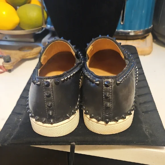 Christian La Boutin Black Studded Slip-On's - Picture 4 of 12